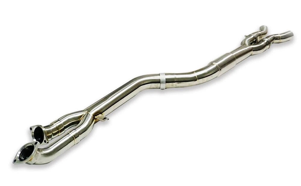 SLN Performance  - BMW S58 M3 G80 M4 G82 & X3M X4M LCI RESONATED Single Mid Pipe with Brace - Nineteen72 Performance