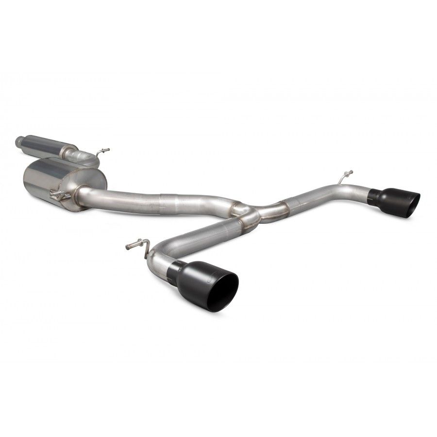 3" Scorpion Resonated Cat Back Exhaust system Black Ceramic Tips – Volkswagen Golf MK7, GTI